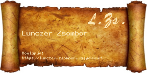 Lunczer Zsombor névjegykártya